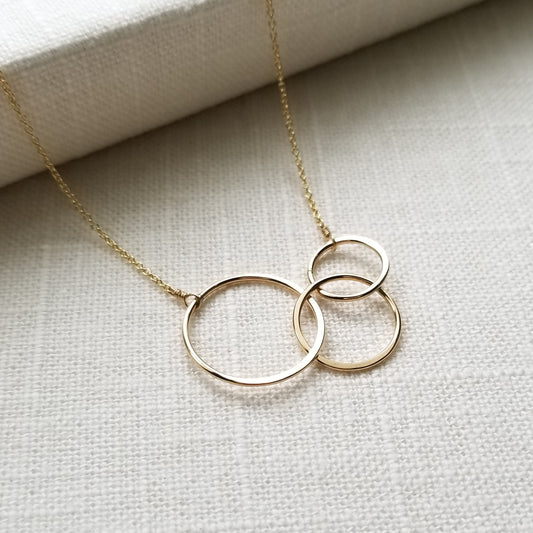 Three Linked Circle Necklace