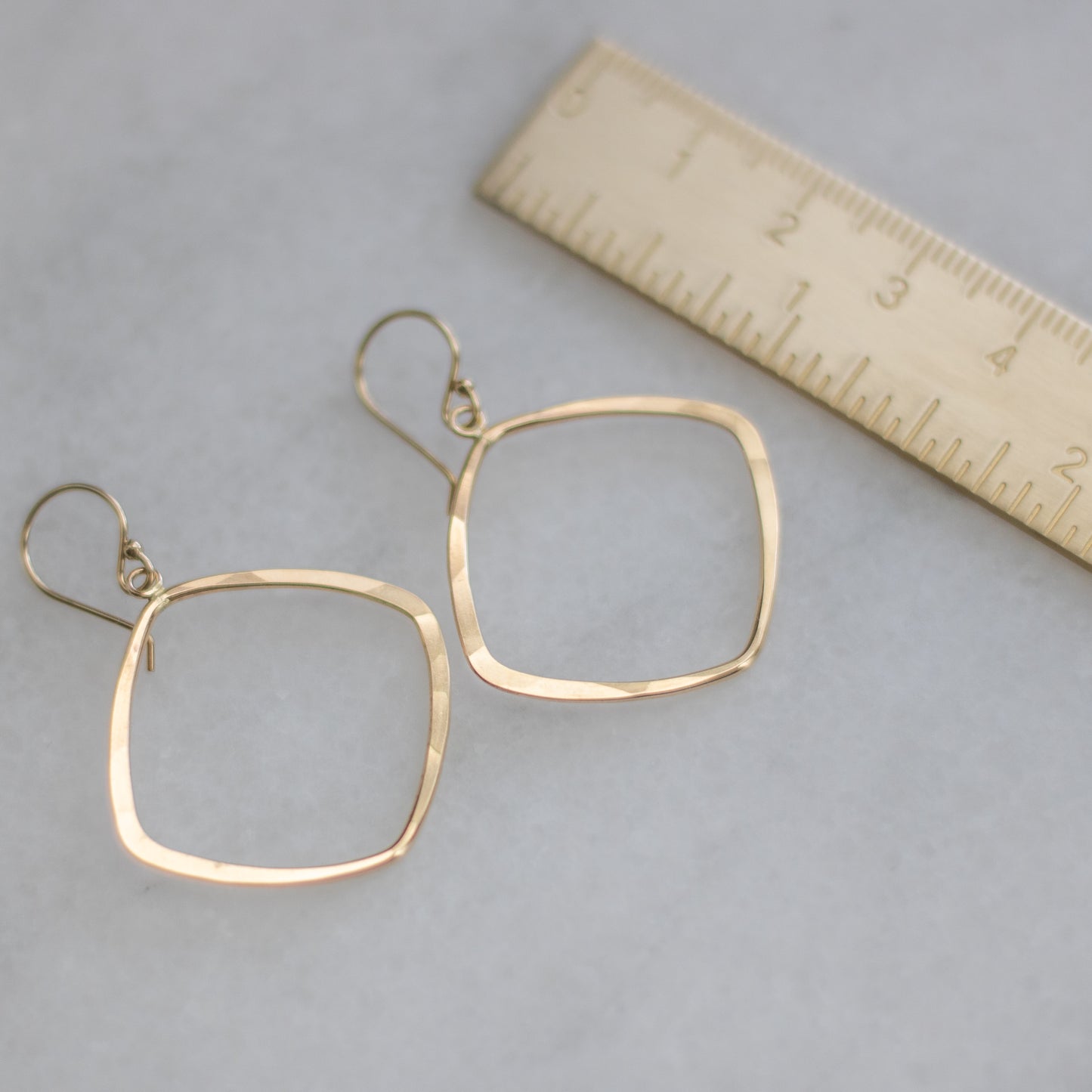 Hammered Diamond Shaped Earrings