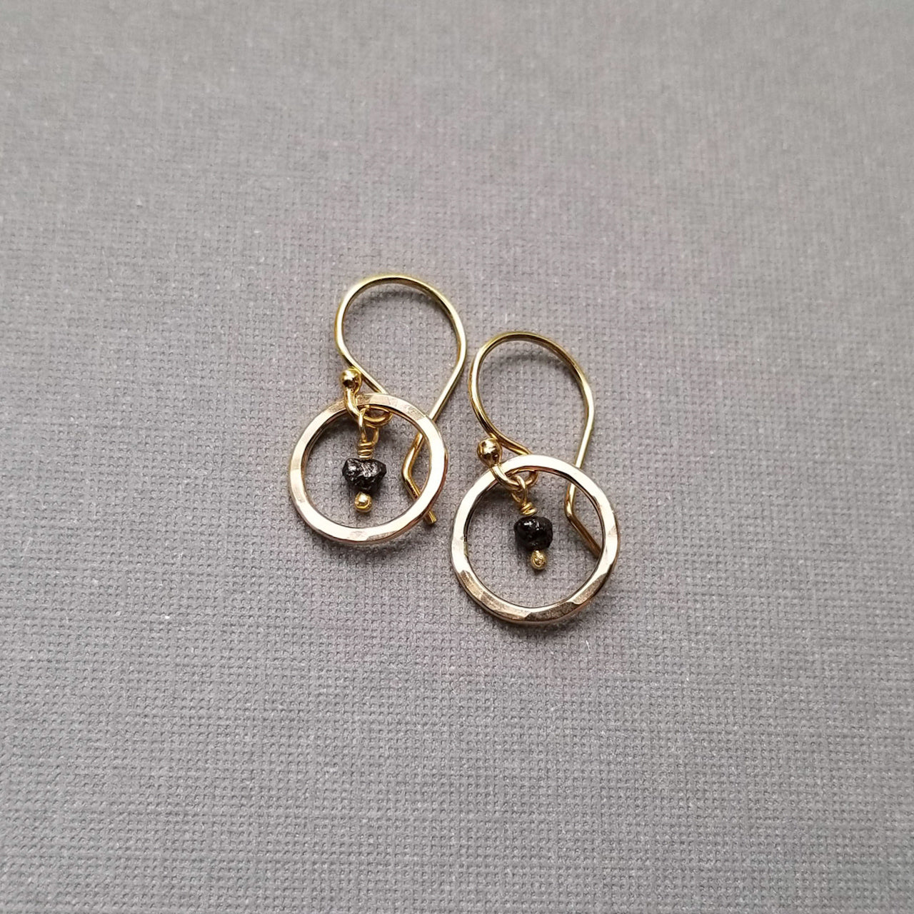 Black Diamond Mini Halo Earrings