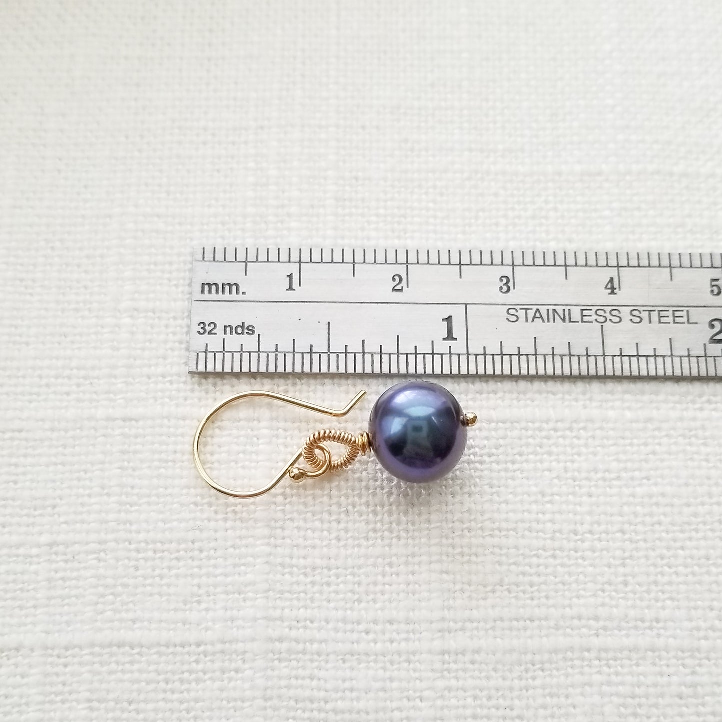 Peacock Grey Pearl with Coil Detail Earrings