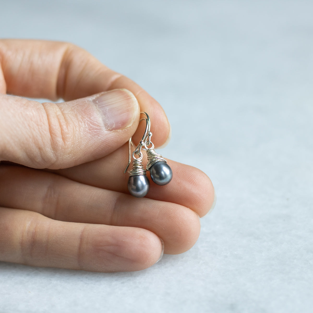Grey Pearl Earrings