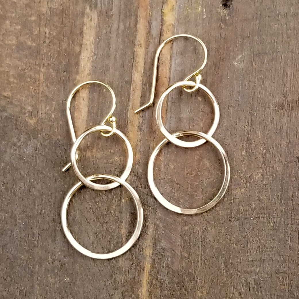 Double Linked Circle Earrings
