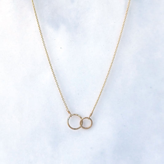 Mini Double Linked Circles Necklace