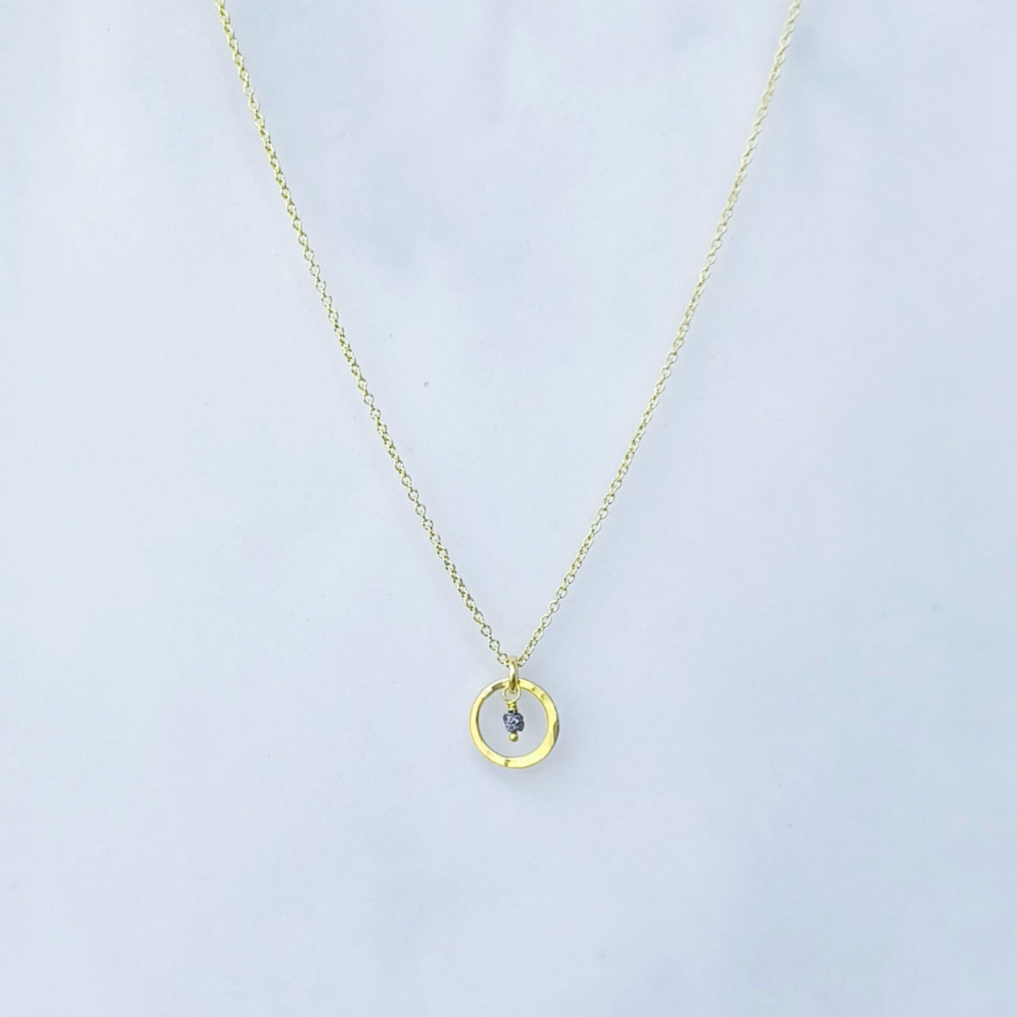 Black Diamond Mini Halo Necklace