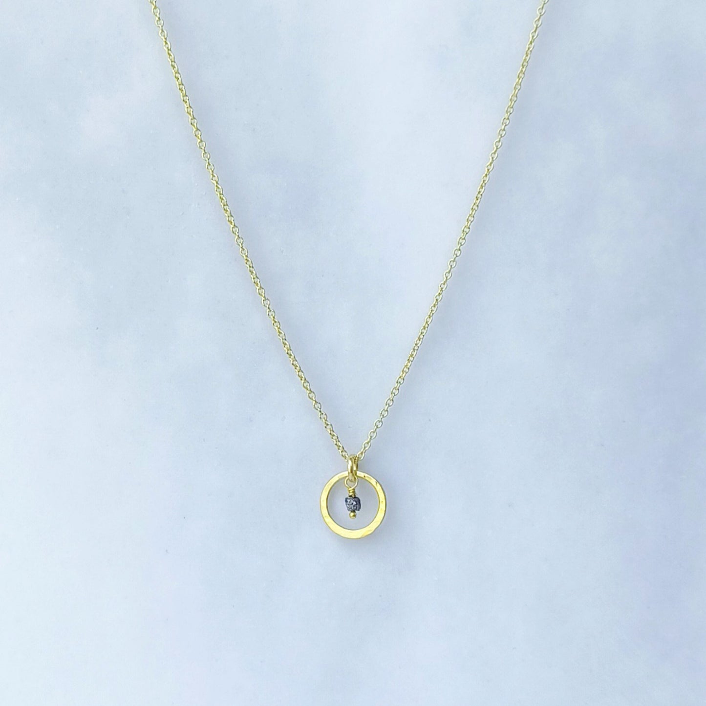 Black Diamond Mini Halo Necklace