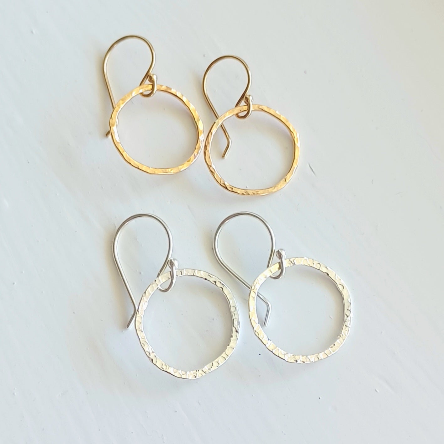 Organic Textured Circle Earrings