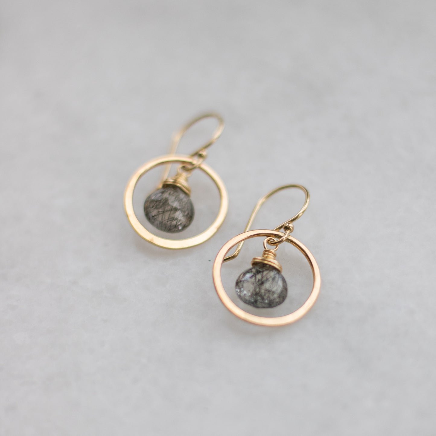 Tourmalinated Quartz Mini Halo Earrings