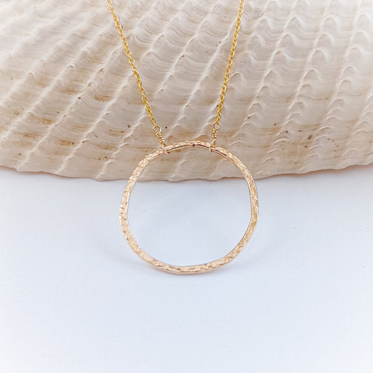 Organic Textured Circle Necklace