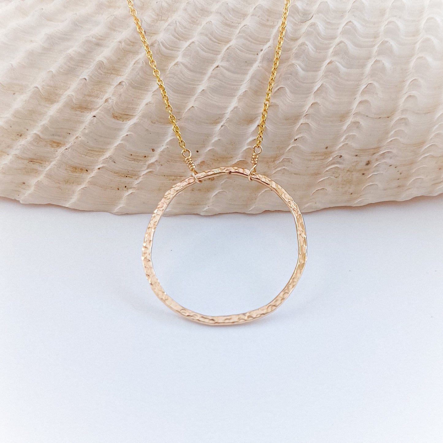 Organic Textured Circle Necklace
