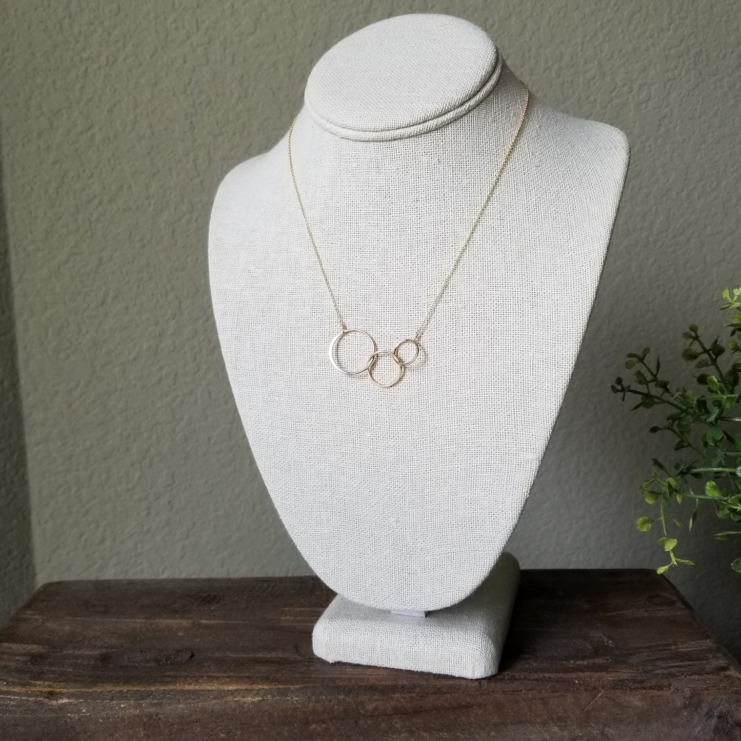 Three Linked Circle Necklace