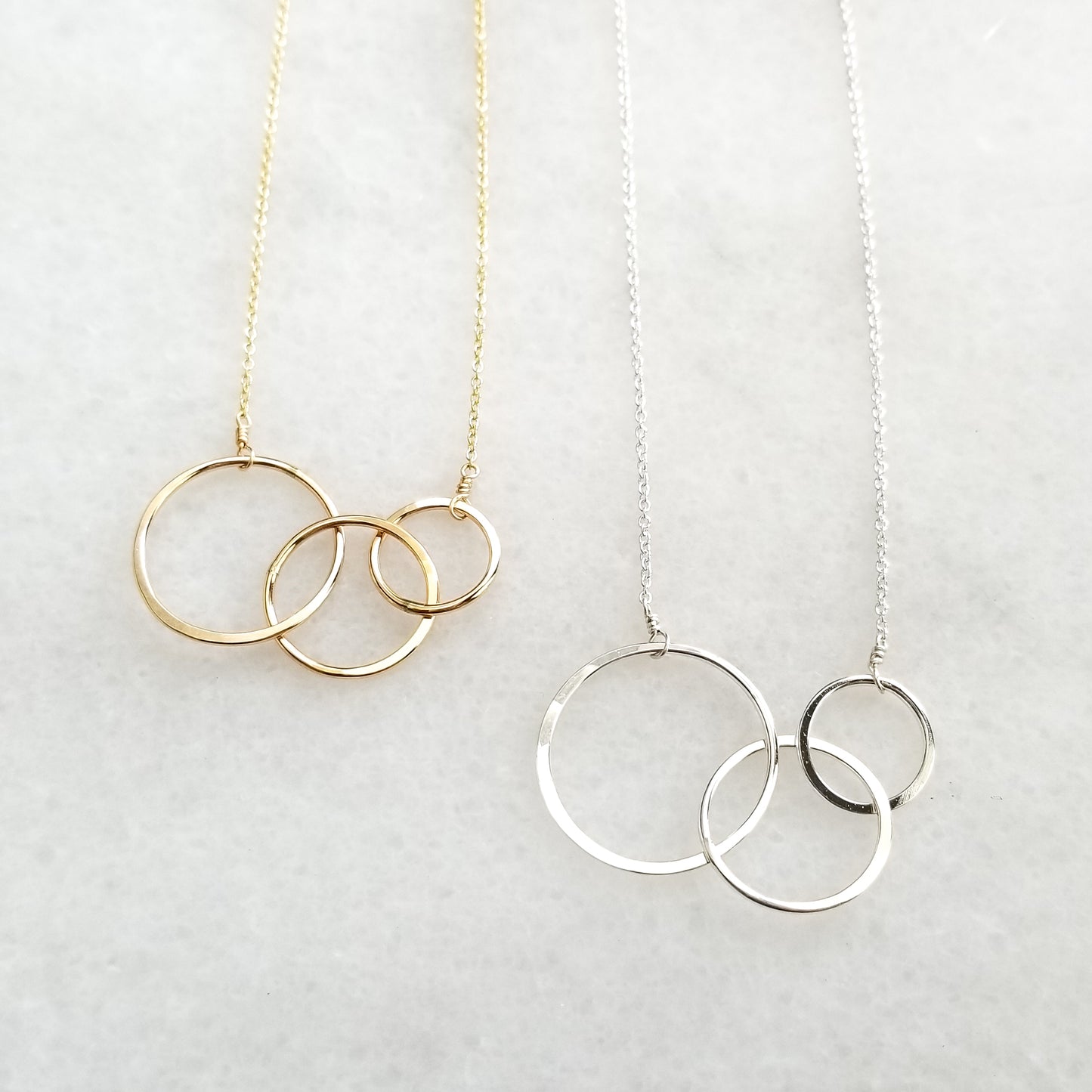 Three Linked Circle Necklace