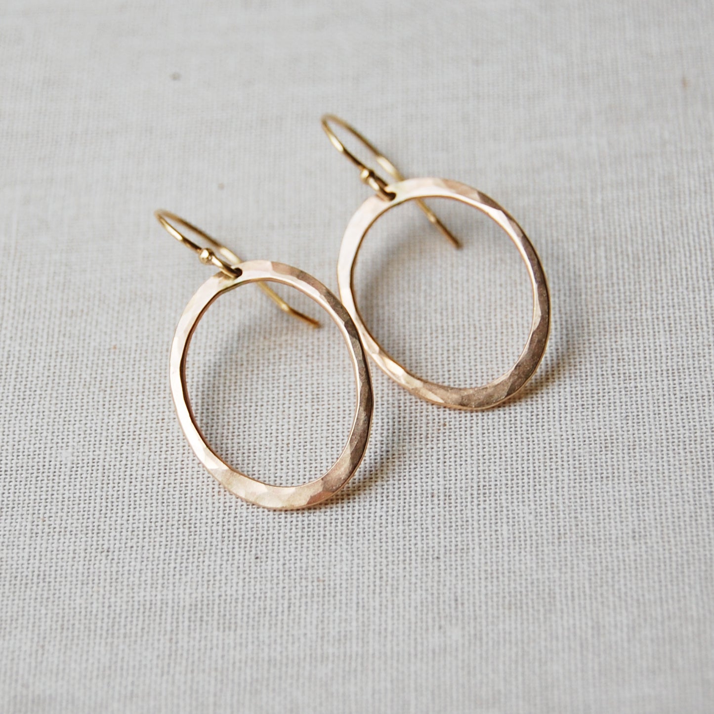 Hammered Oval Earrings